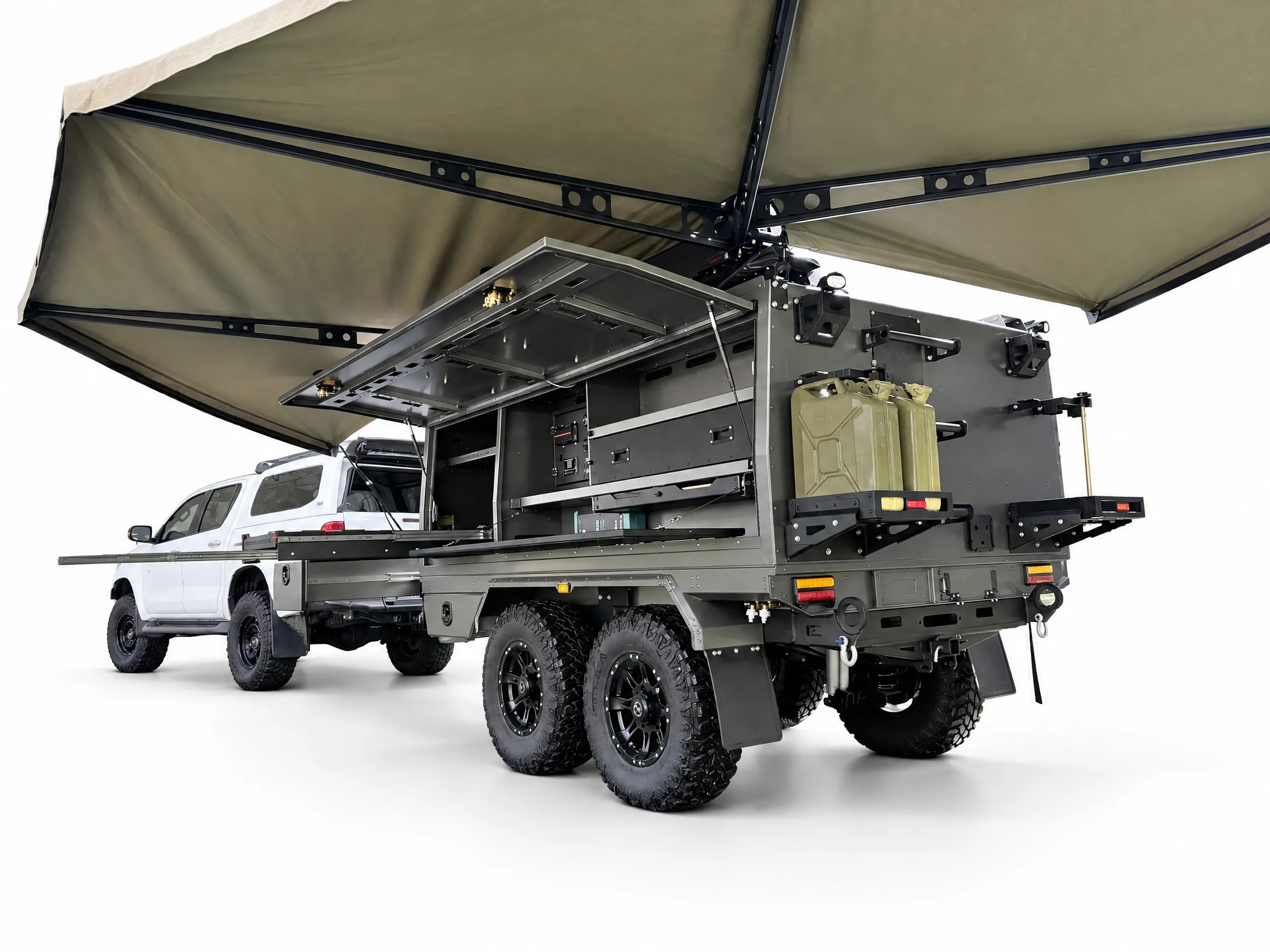 Landforce mobile U.A.V. operations trailer in the field